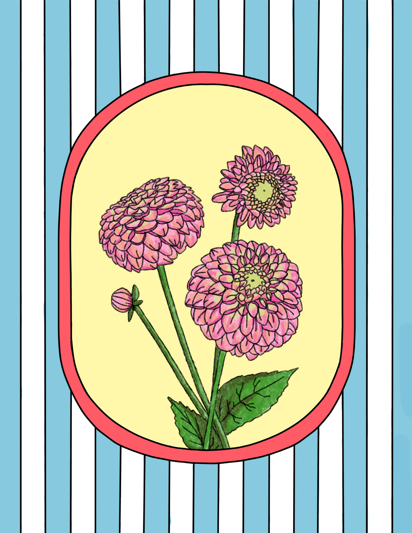 Dahlia Flower Greeting Card