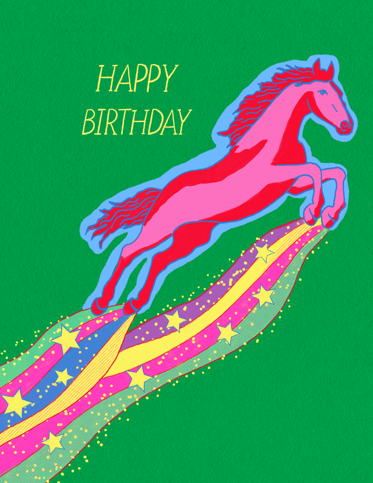 Pink Pony Birthday Card