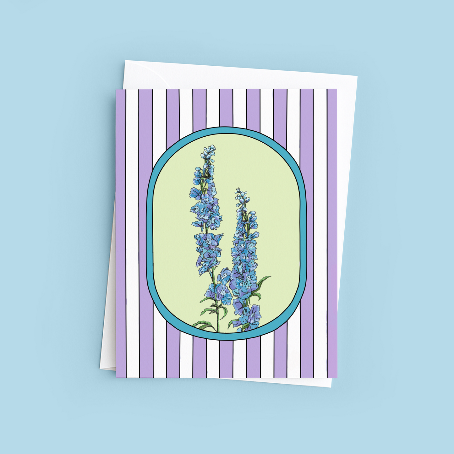 Delphinium Flower Greeting Card