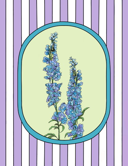 Delphinium Flower Art Print