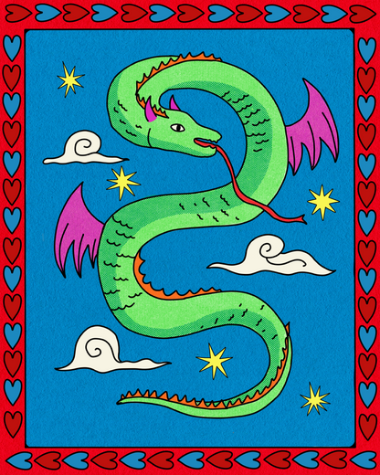 Twin Flame Dragon Print