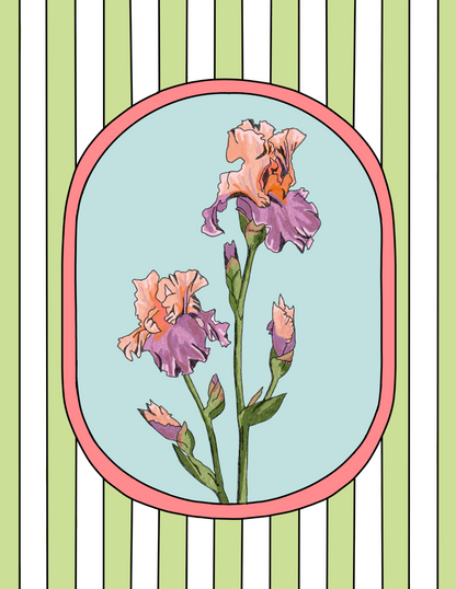 Iris Flower Greeting Card