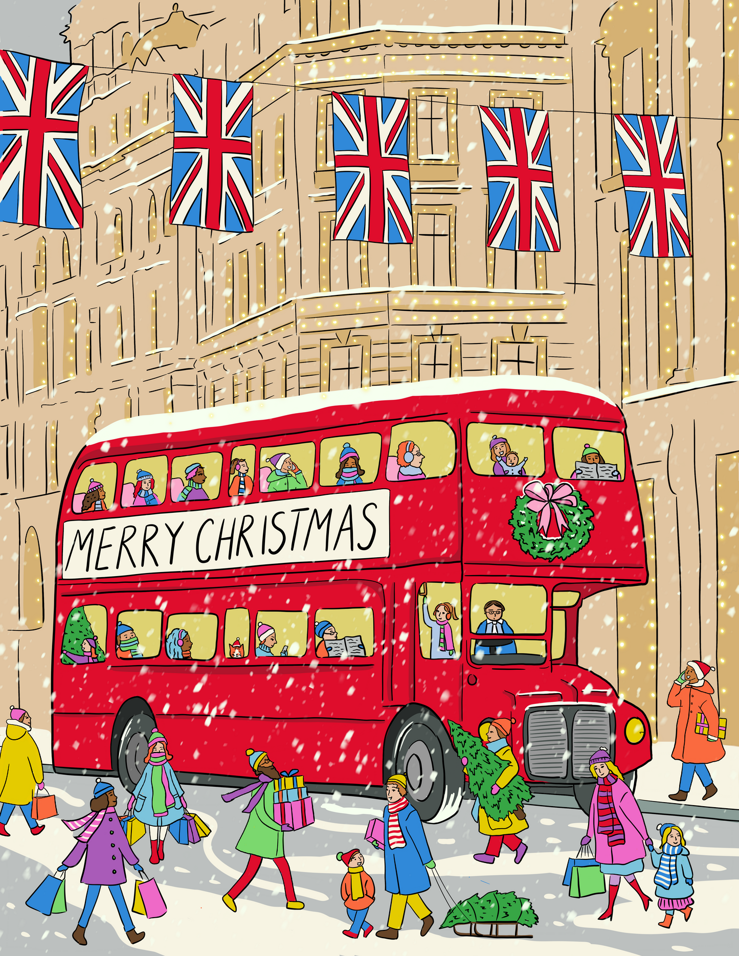 London Bus Christmas Card