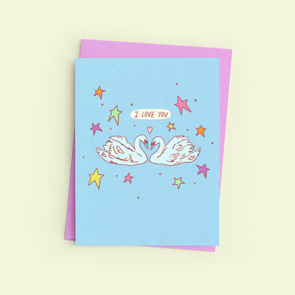 Loving Swans Greeting Card