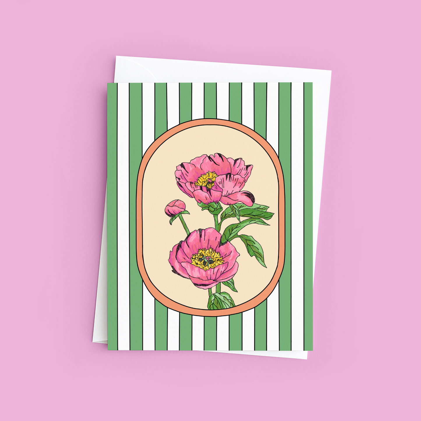Peony Flower Greeting Card