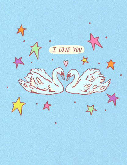 Loving Swans Greeting Card