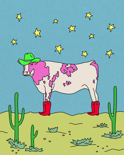 Space Cowdette Print