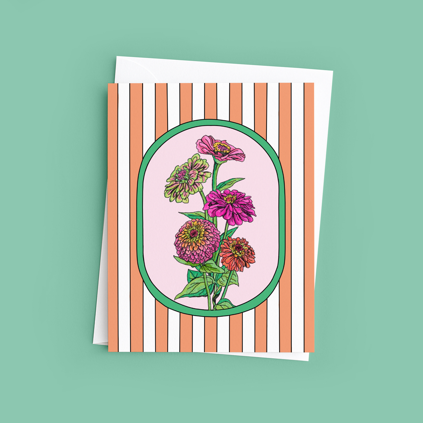 Zinnia Flower Greeting Card