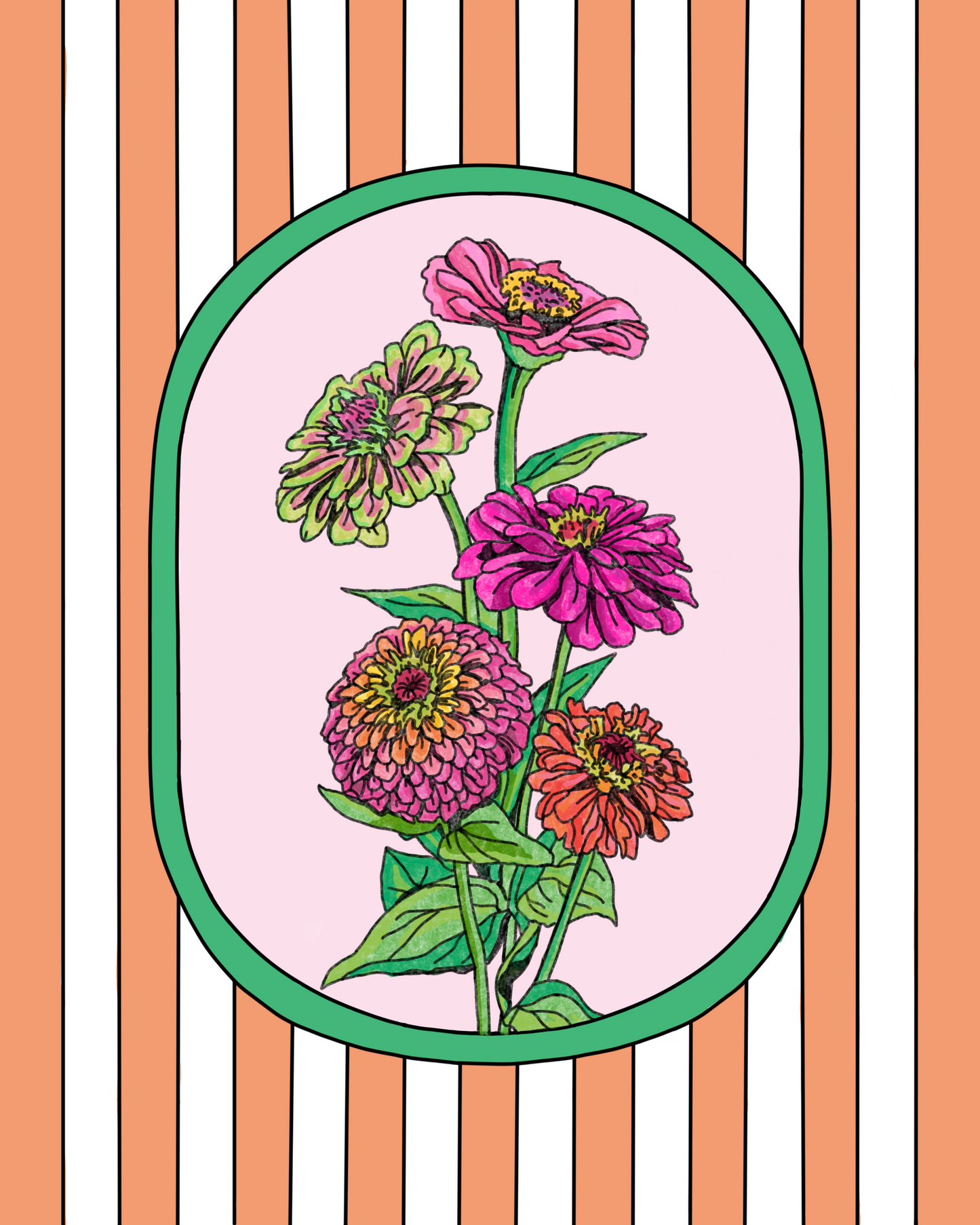 Zinnia Flower Art Print