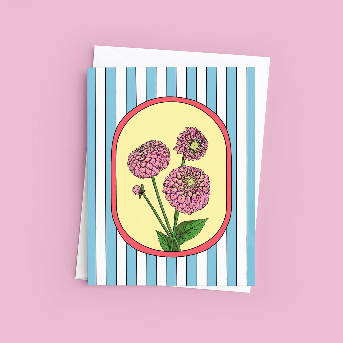 Dahlia Flower Greeting Card