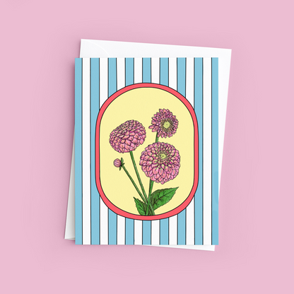 Dahlia Flower Greeting Card