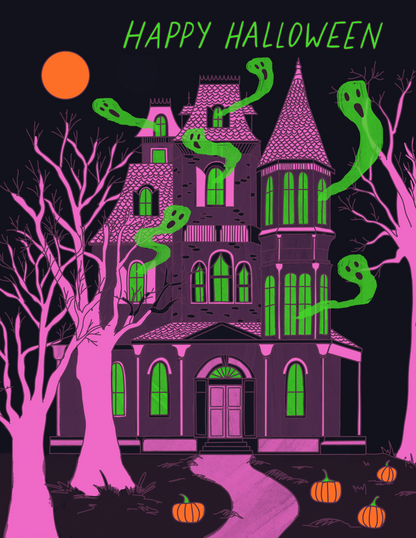 Haunted House Greeting Card