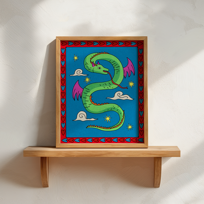 Twin Flame Dragon Print